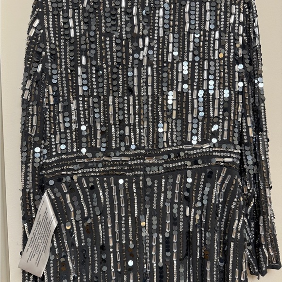 NWT | Mac Duggal 93590A Coal Embellished Neck Long Sleeve Fitted Dress Size 10 - Picture 12 of 12